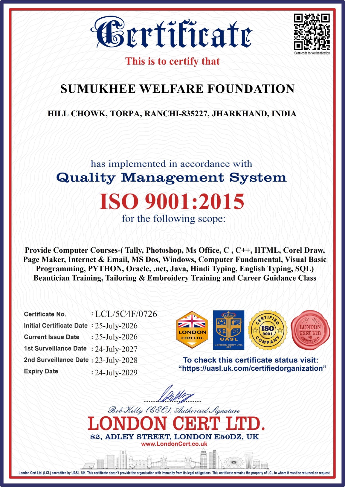 Certificate